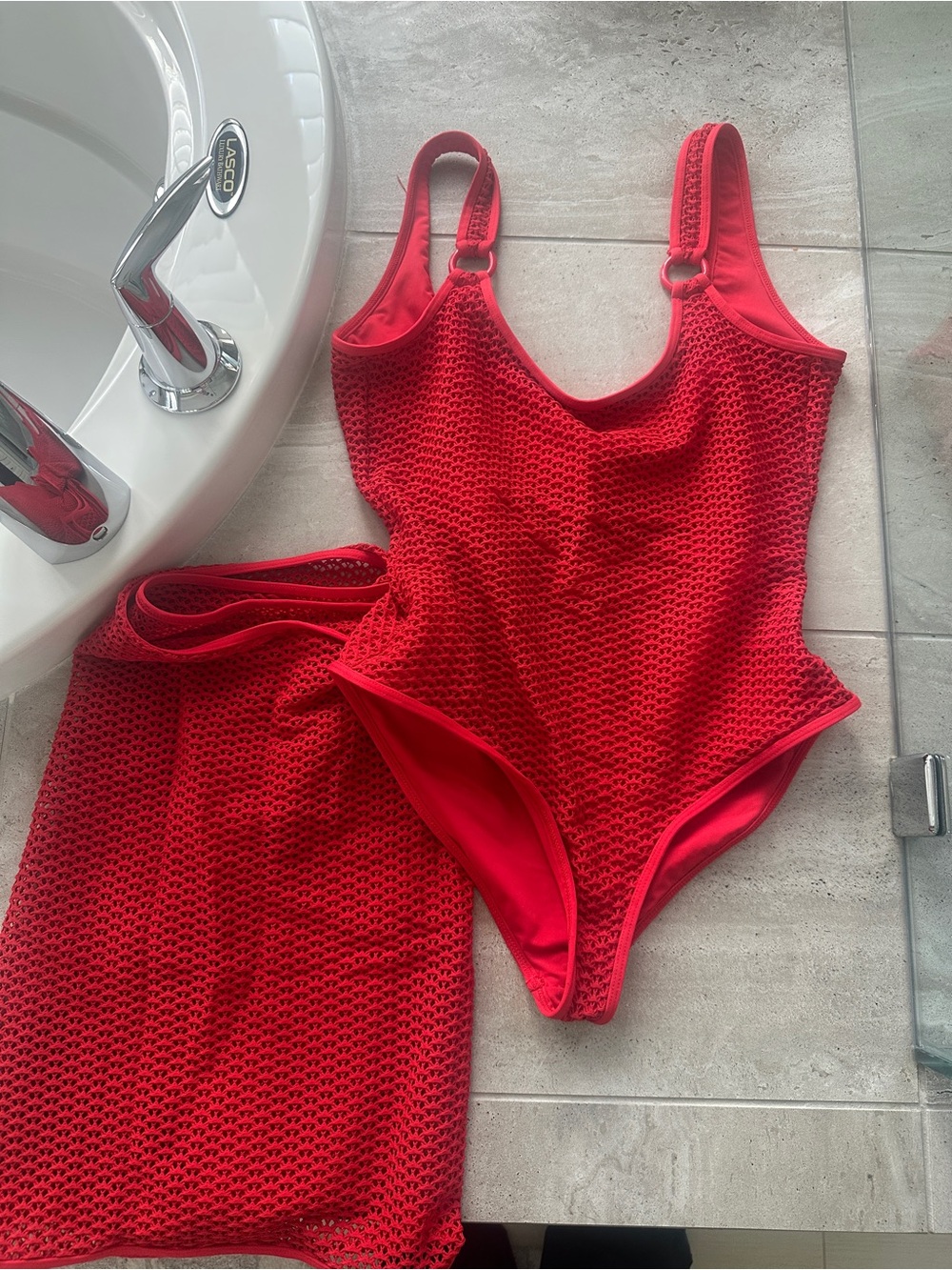 Beach riot crochet swimsuit & sarong